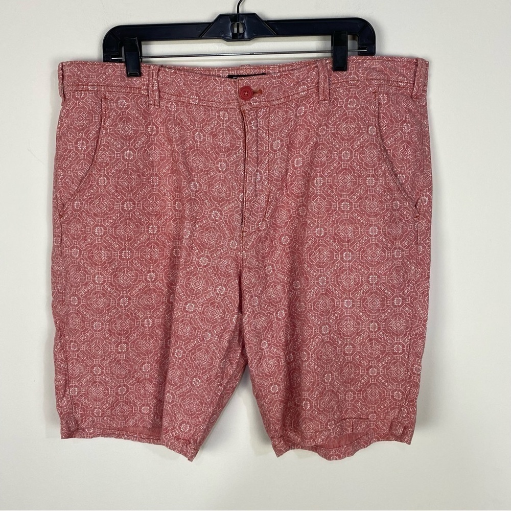 Express corral pink red printed chino shorts